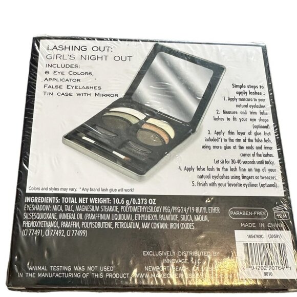 NEW Makeover Essentials Lashing Out Eyeshadow Eyelash Girls Night Out Tin Case - Picture 1 of 4